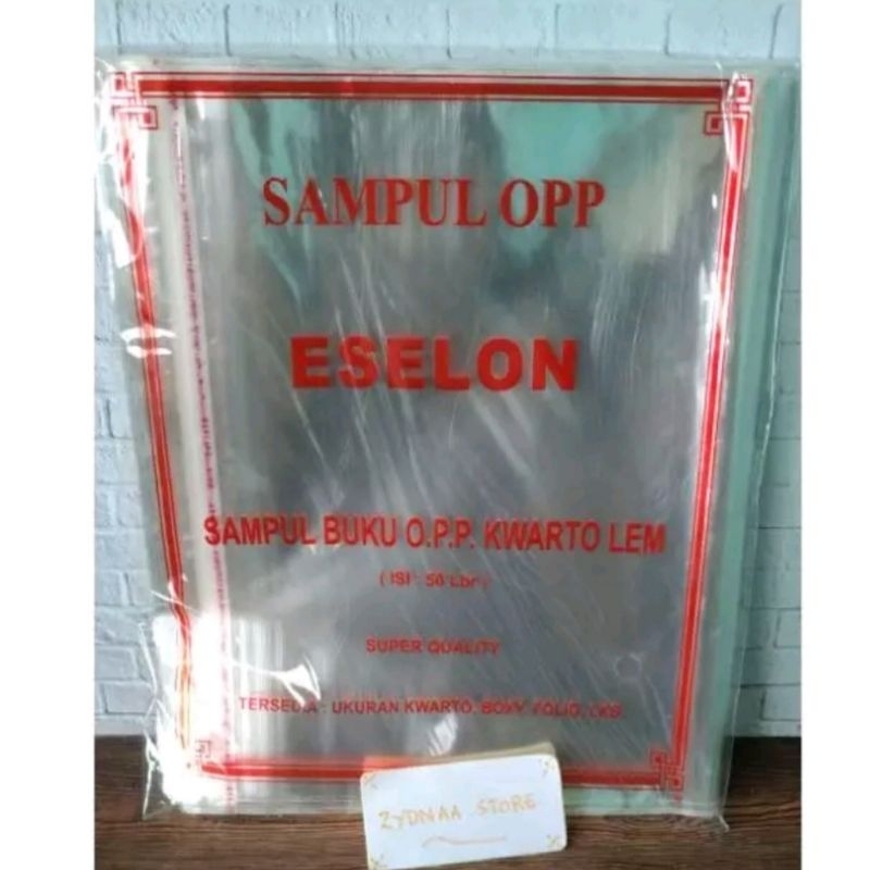 

SAMPUL OPP ESELON ISI 20 PCS SAMPUL BUKU PLASTIK KWARTO LEM