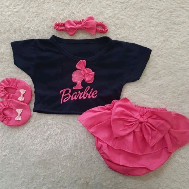 Baju bayi Girlie Bloomer set - Barbie NEW
