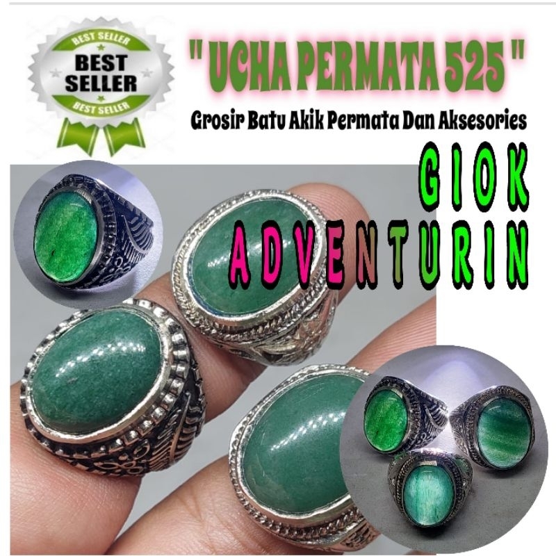 cincin giok hijau adventurin