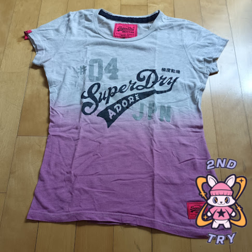 Kaos Tshirt Fit Pressbody wanita Superdry JPN ori Purple White