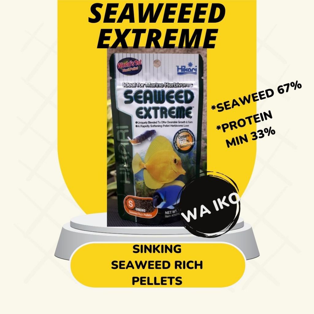 HIKARI SEAWEED EXTREME PAKAN PELET MAKANAN IKAN LAUT HIAS NORI NORY DORI DORY TANG SURGEON