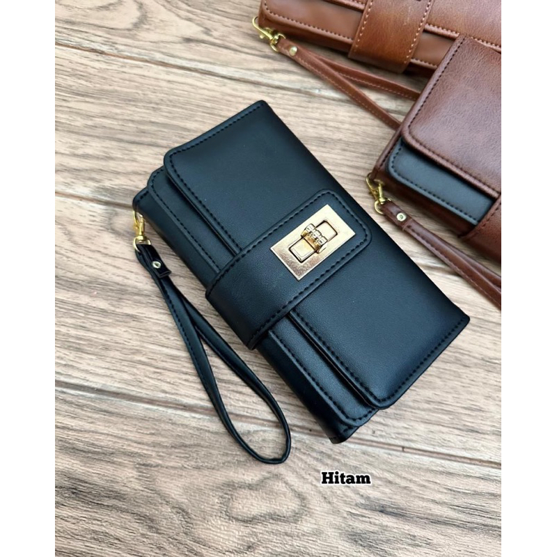 Dompet Elvita 18 10 Kartu Wanita Muat Hp Panjang CLEVA Elvita Polos