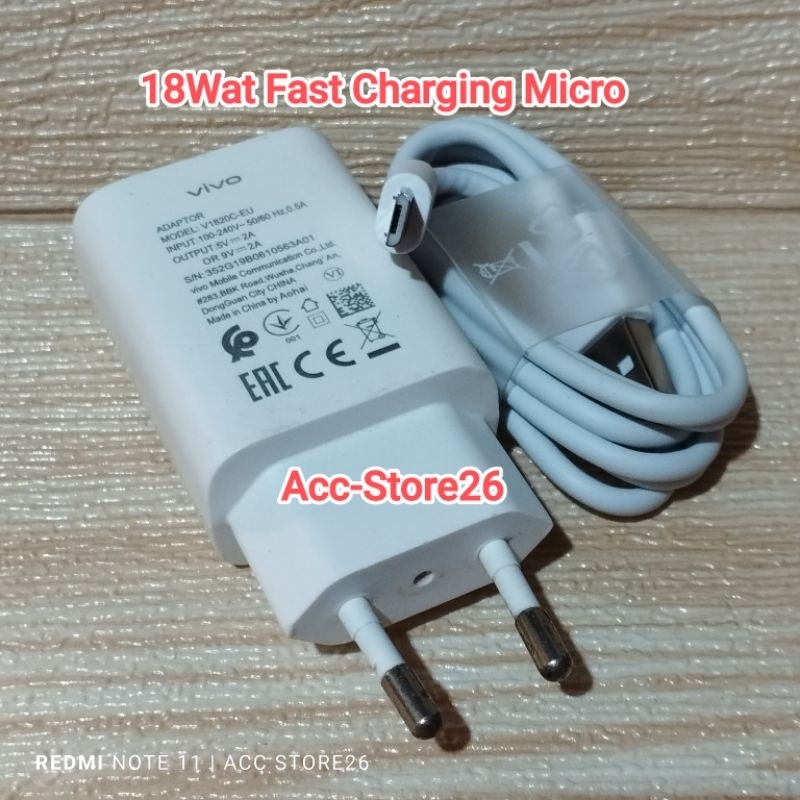 Charger ORI Bawan Vivo 18wat S1/Y20S/Y17/Y19 DLL Yang Suport Fast Charging Micro USB Second 100% ORI