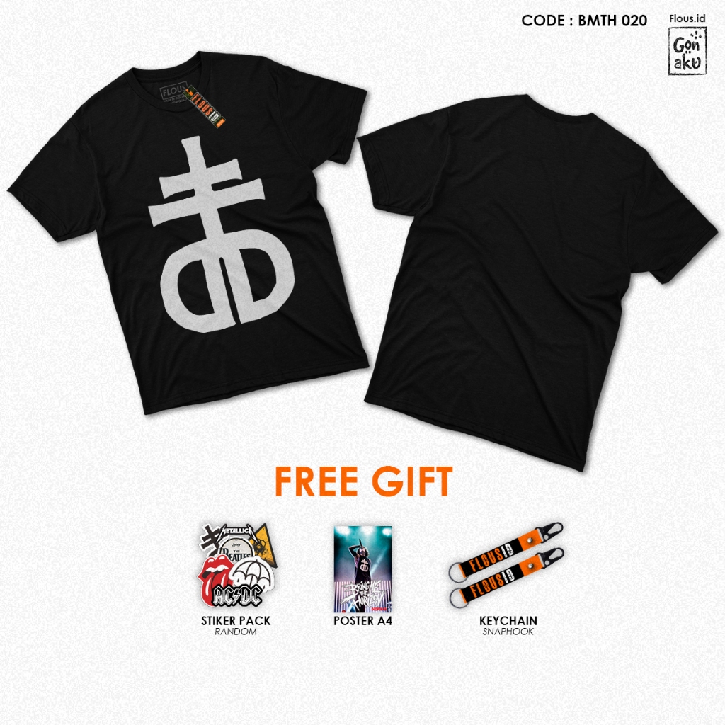 BMTH 020 - Kaos Bring Me The Horizon Drop Dead - Kaos Band T-shirt Music Metal Slow Rock Hardcore - 