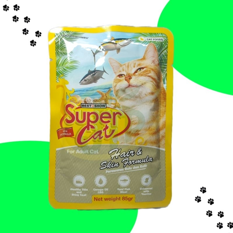 Super Cat supercat Hair & Skin Formula - For adult cat - 85gr