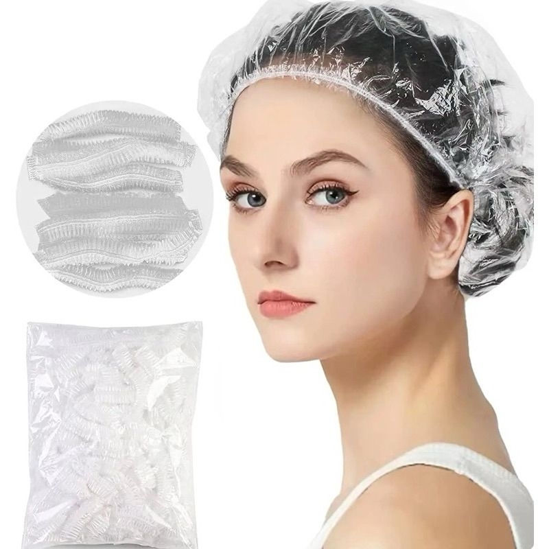 VIRGO Shower cap Plastik Mandi / Plastik Penutup Kepala / Topi Penutup Rambut Dari Helm / Plastik Se