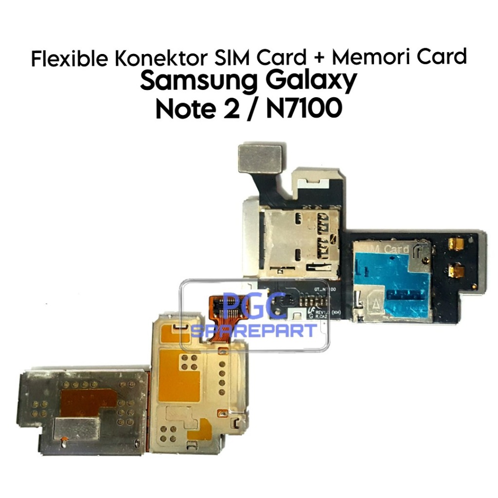 Flexible + Frame Konektor SIM Card Memori Card Samsung Galaxy Note 2 / N7100 / GT-N7100 / GT-N7105 /