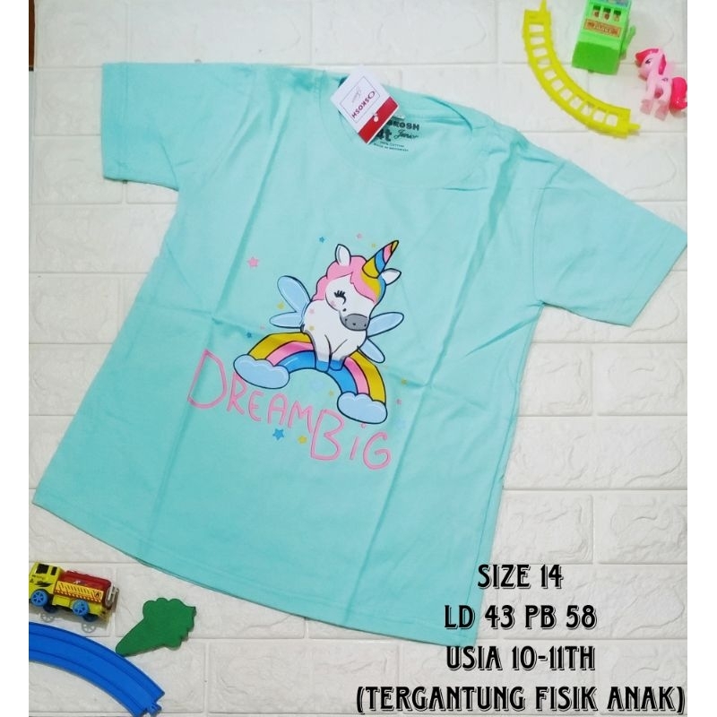 KAOS OSHKOSH ANAK LAKI-LAKI DAN PEREMPUAN SIZE JUNIOR (10,12,14) USIA 6-9TH BAHAN ADEM NYAMAN