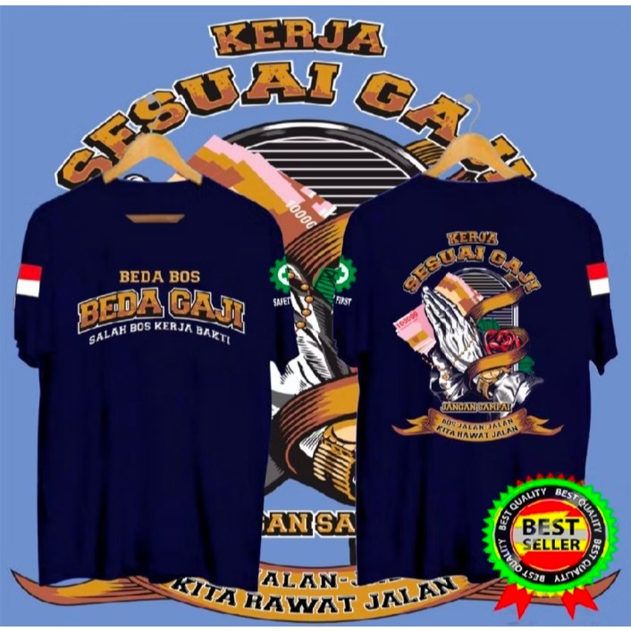 Kaos Pria Beda Bos Beda Gaji Kerja Serius Gaji Bercanda