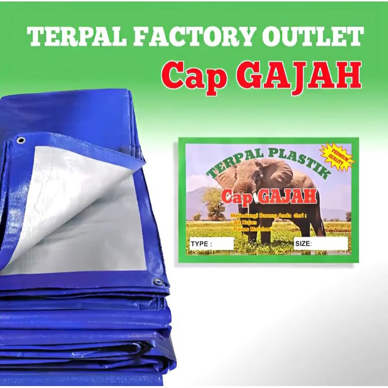 Terpal jadi serbaguna merk Sakura cap Gajah lampung kualitas A5 kualitas TEBAL A5 uk 4x5 4x6