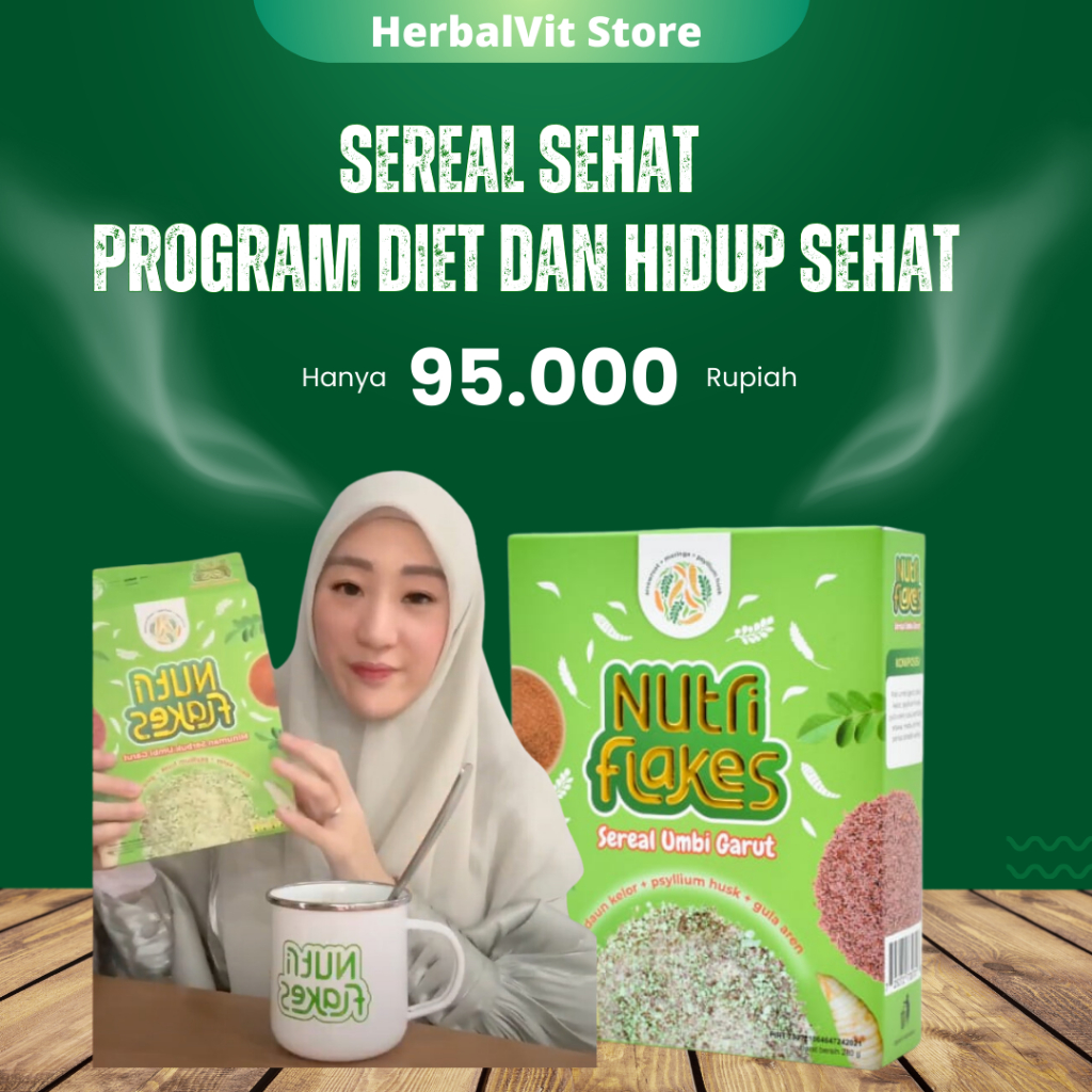 

NUTRIFLAKES ORIGINAL - Sereal Umbi Garut Original Sereal Sehat Program Diet dan Hidup Sehat