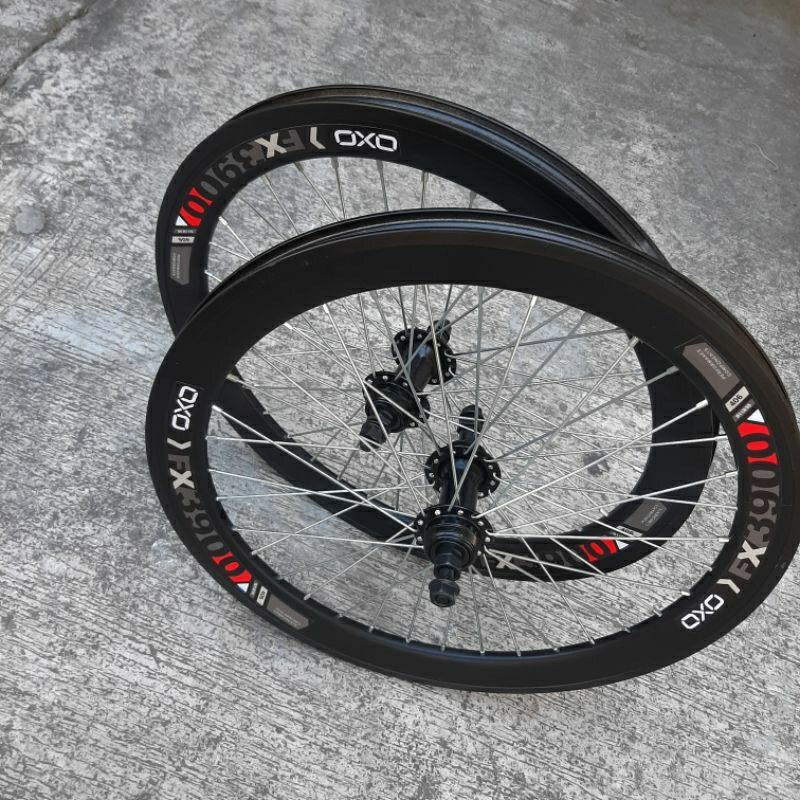 WHEELSET UKURAN 20 INCH 4CM RODA 20" MURNI OXO FX3900 DEPAN BELAKANG DOUBLE WALL SEPAKET BISA UNTUK 