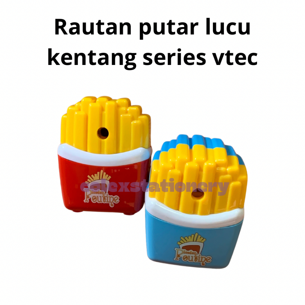 

Rautan Pensil Putar / Rautan Rotary / Rautan Pensil Anak Motif Lucu Kentang Series Warna Biru & Kuning Vtec