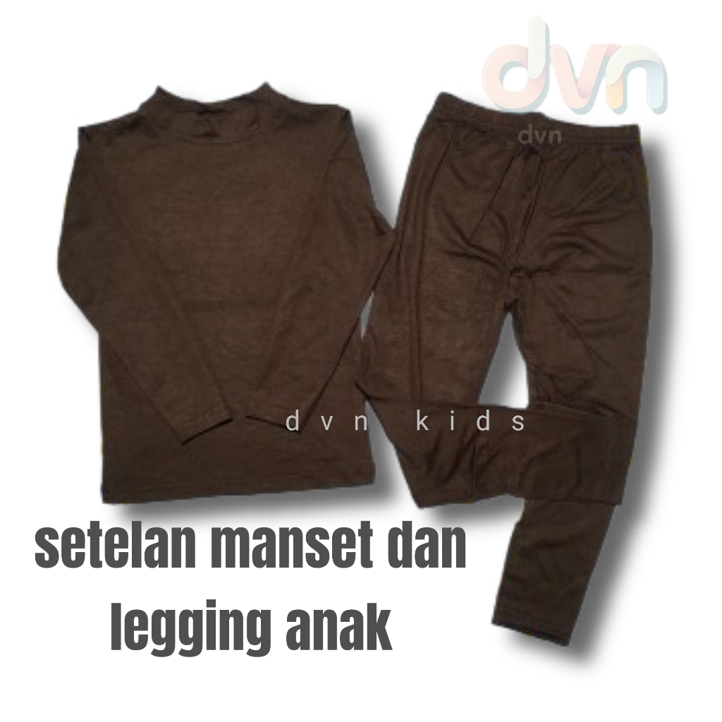 SETELAN MANSET ANAK LENGAN PANJANG COKLAT TUA/BAJU SPORT ANAK LENGAN PANJANG