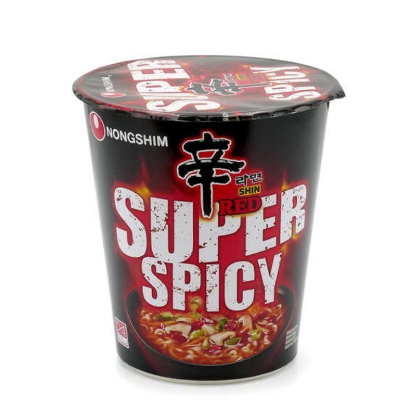 

Nongshim Ramyun RED Super Spicy Instant Noodles Cup Mie Kuah Instan Pedas Halal Korea 68g