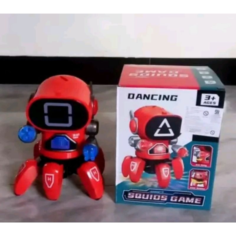 Mainan Robot Lucu Dancing Squid Game Joget Ada Lampu dan Suara