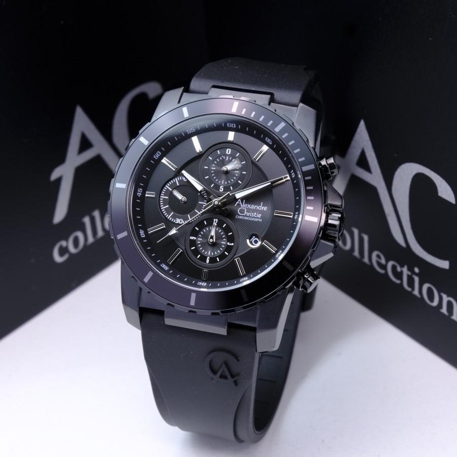 Jam tangan pria alexandre christie ac 6141 ac6141 rubber original