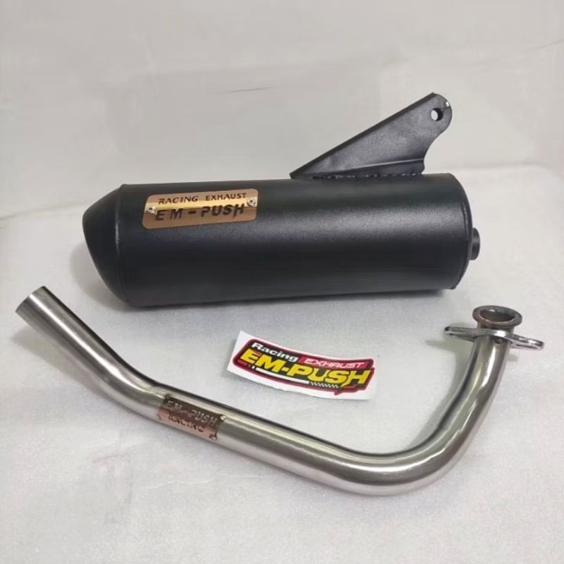 Knalpot Empush Racing Exhaust Model Regulasi MP7 2024 Leher 29, Honda Beat Scoopy Fi