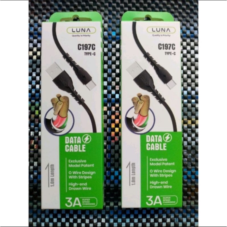 DATA CABLE LUNA ORIGINAL  C197C(TYPE-C)C197L ( iPhone)3A Super Speed Charging