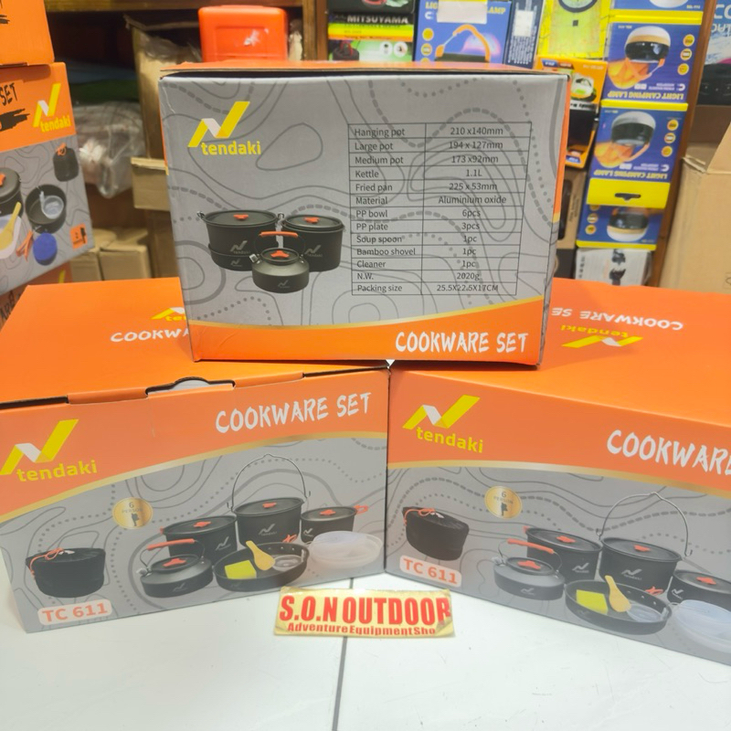 TENDAKI COOKINGSET COOKING SET TYPE TC 611 600 500 308 300 200 NESTING PANCI NISTING KEMPING CAMPING