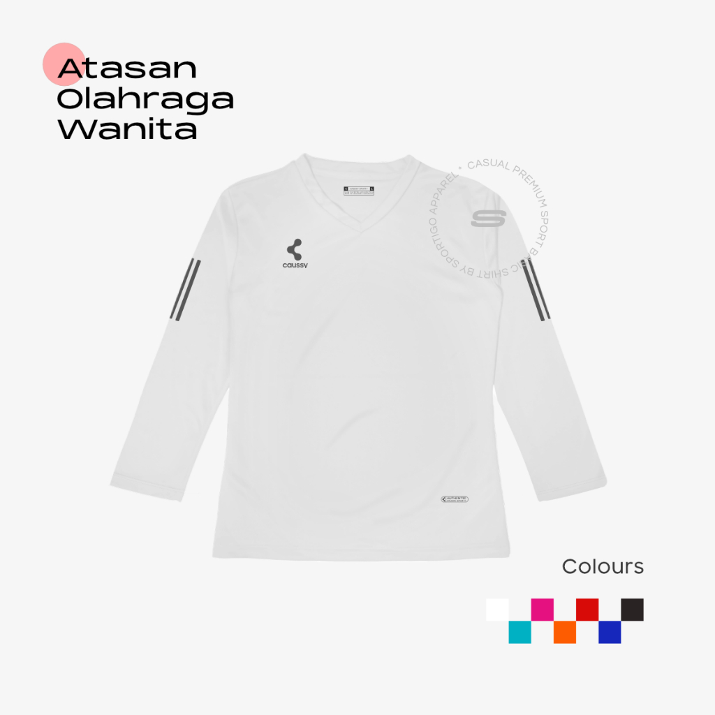 Baju Olahraga Wanita Lengan Panjang Muslimah Kaos Training Running Lari Senam Aerobic Gym Volly Bulu