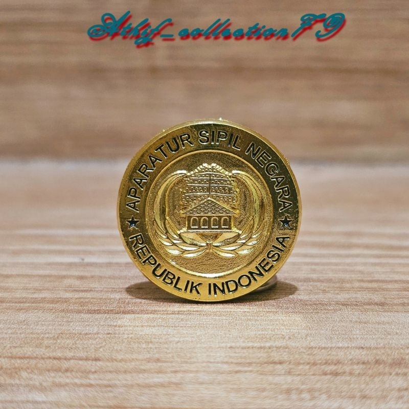 Pin Korpri ASN Bahan Logam Cor Pin Asn RI Bulat Magnet