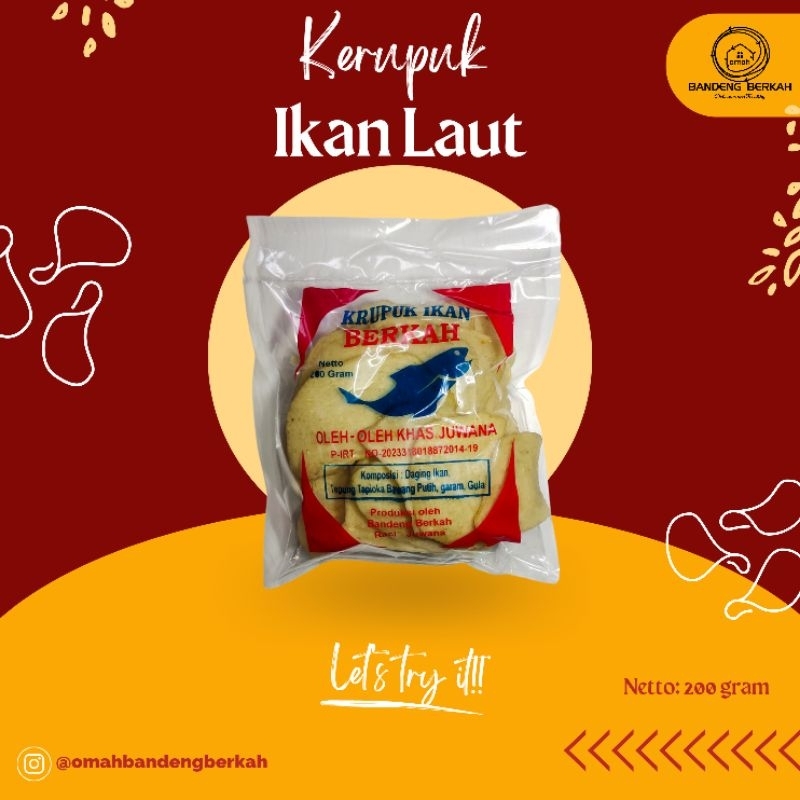 

Berkah Kerupuk Ikan Laut (Mentah/Siap Goreng) 200gram