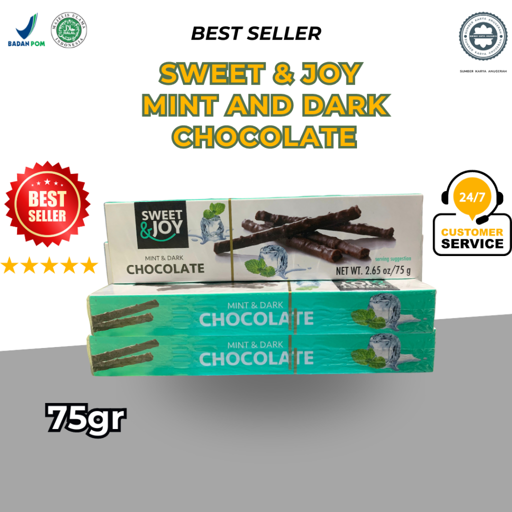 

Sweet & Joy Mint & Dark Chocolate 75g | 100% Original Halal BPOM