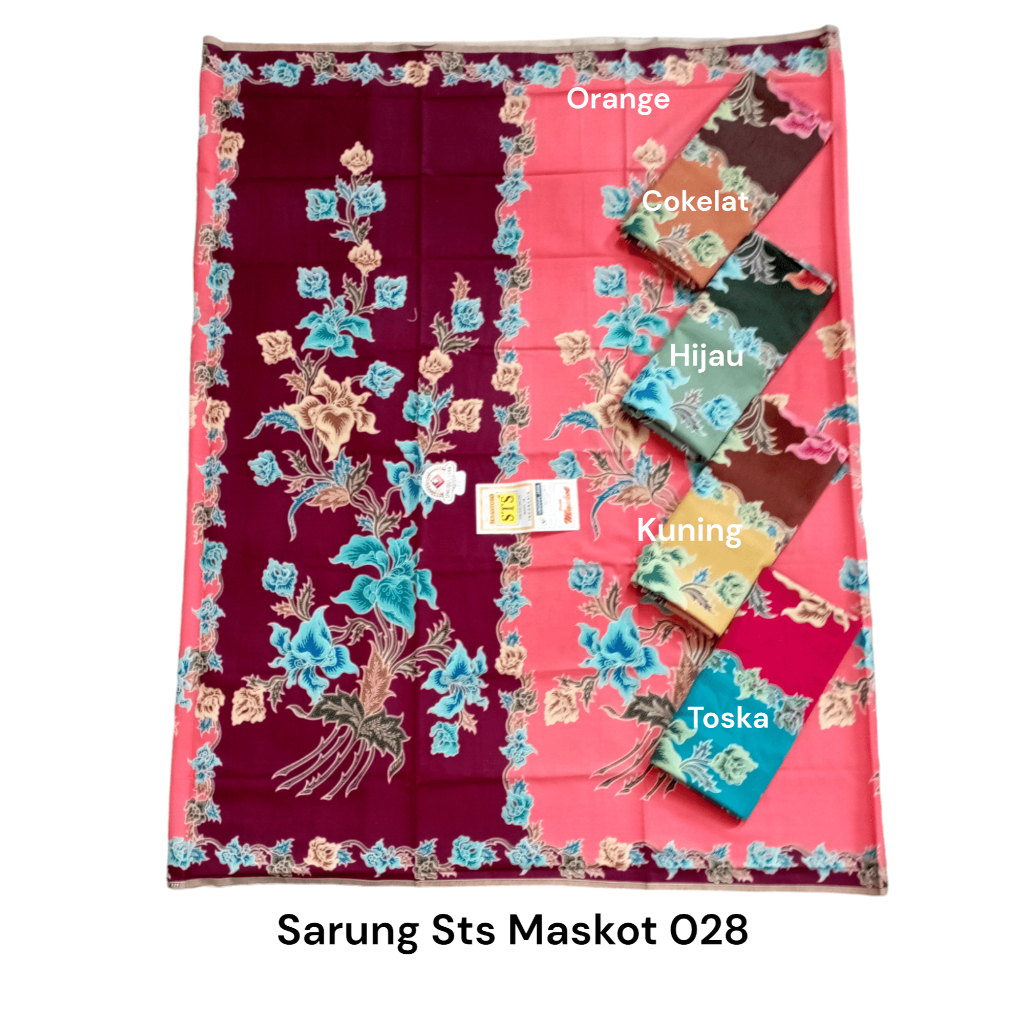 Sarung Batik Wanita Unggul Jaya - Putri Jelita - Sts (K) Maskot 028 Motif Bunga Warna Soft