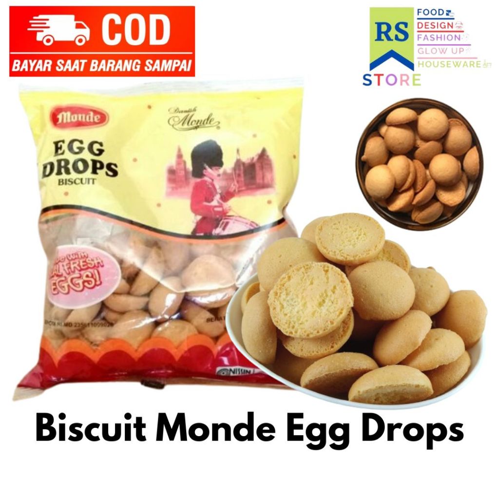 monde egg drop 110 gram biskuit makanan ringan / kue kering cookies kukis egg ball egg drops monde 1