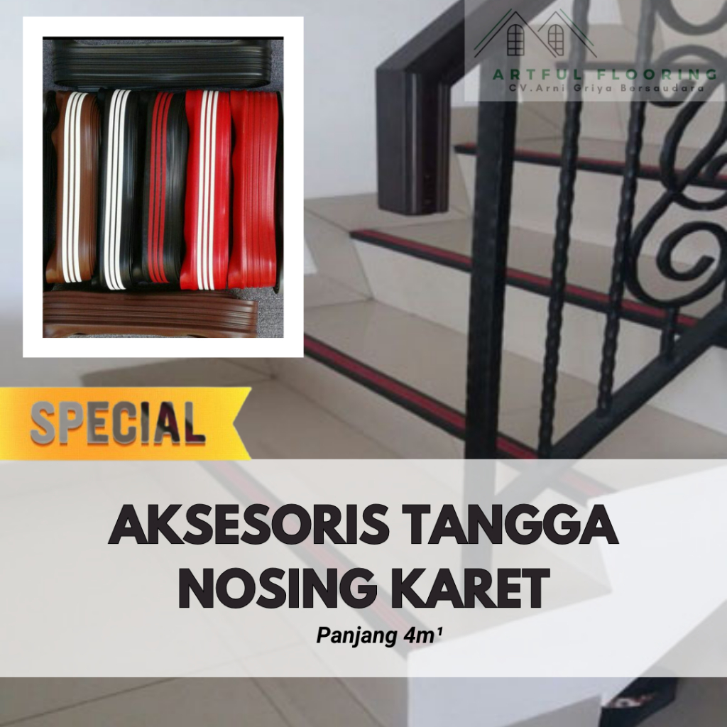 Promo Aksesoris nosing karet tangga / list siku karet tangga anti slip