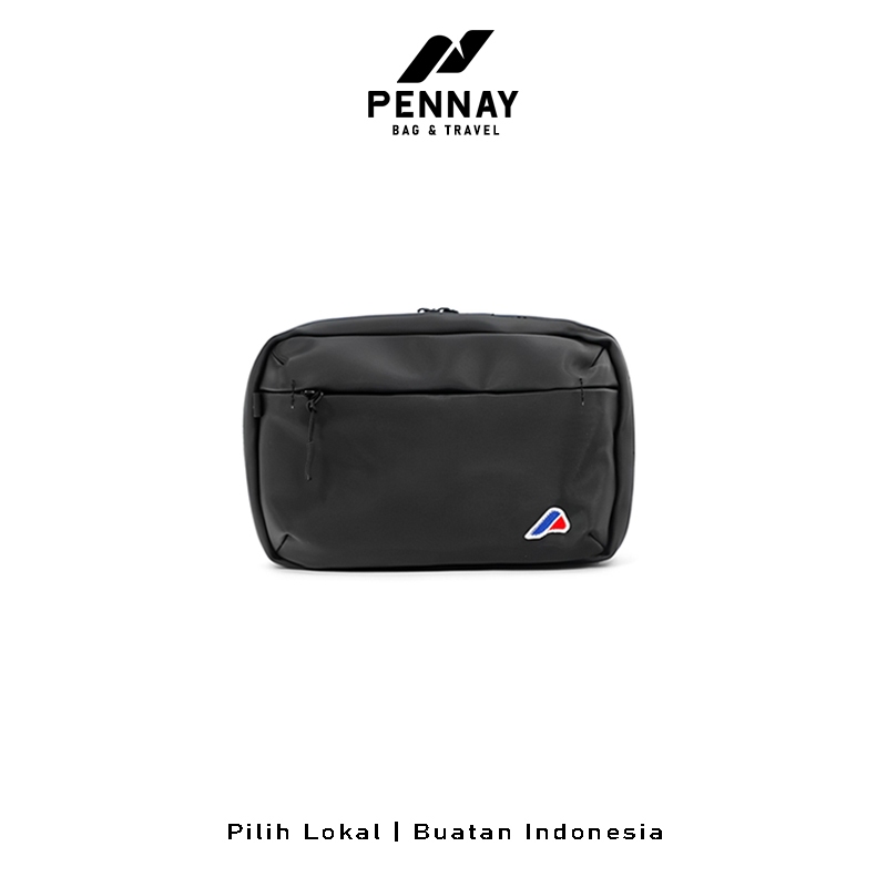 Pennay Man Arlot - Tas Selempang Waterproof Pria, Slingbag Crossbody Unisex Stylish & Casual Hitam