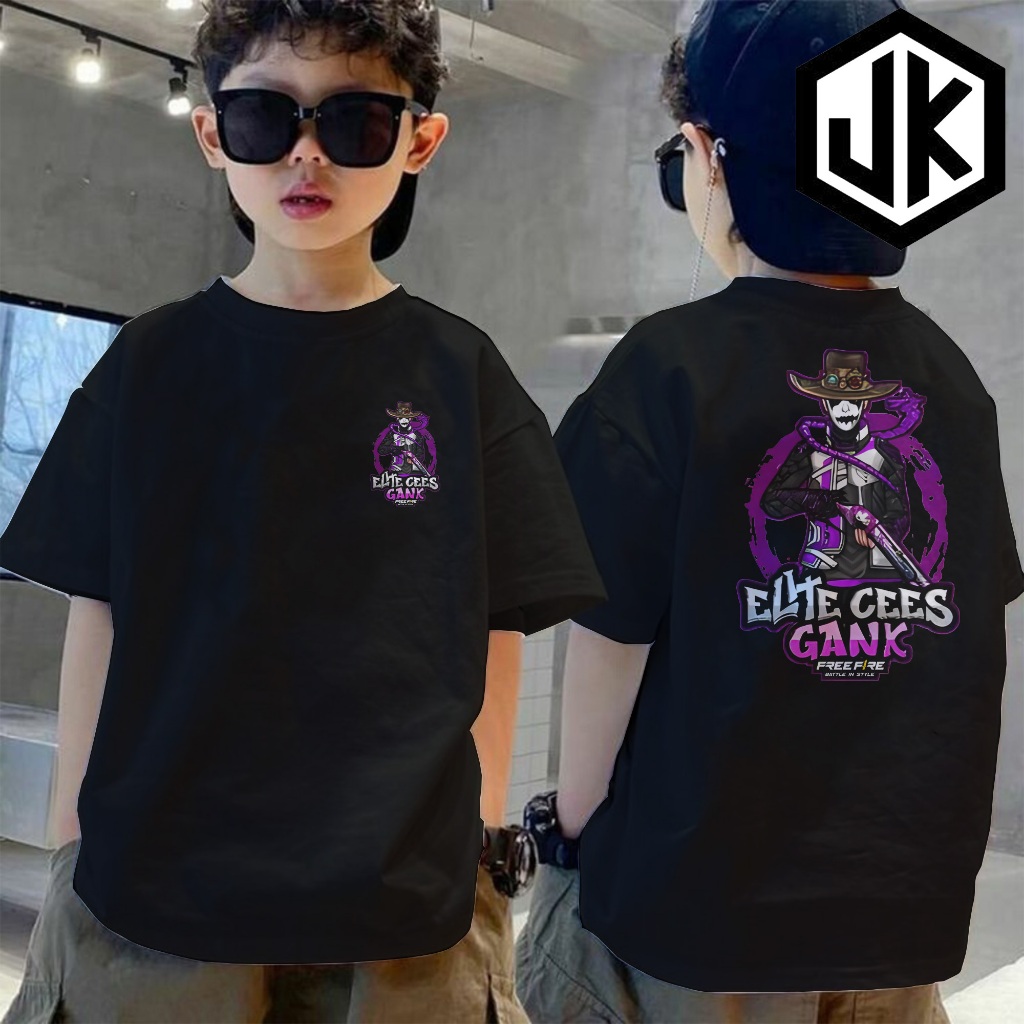 Juragankaos Anak Motif FF Elite Cees Gank SG Versi SG Rapper Set Cobra- Kaos Anak Usia 1 Tahun Sampa