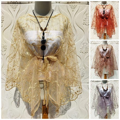 Terbaru Outer Kebaya Tille Tulle Pita Baju Kondangan Wanita Pesta Pernikahan Elegan Mewah Simple Lua