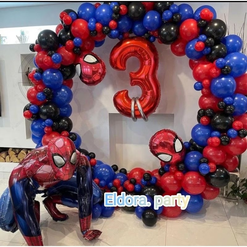 Paket Dekorasi Spiderman/Dekorasi Ulang Tahun Spiderman 3D