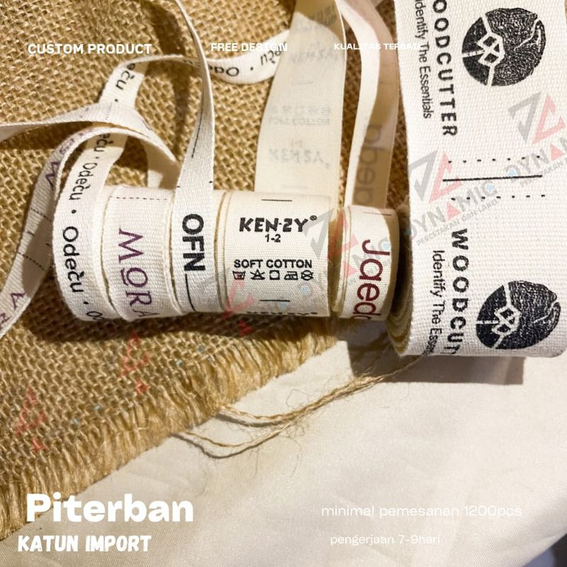 

40M piterban lokal/label katun/label baju/slip baju/instruksi pencucian/label nama/label merek