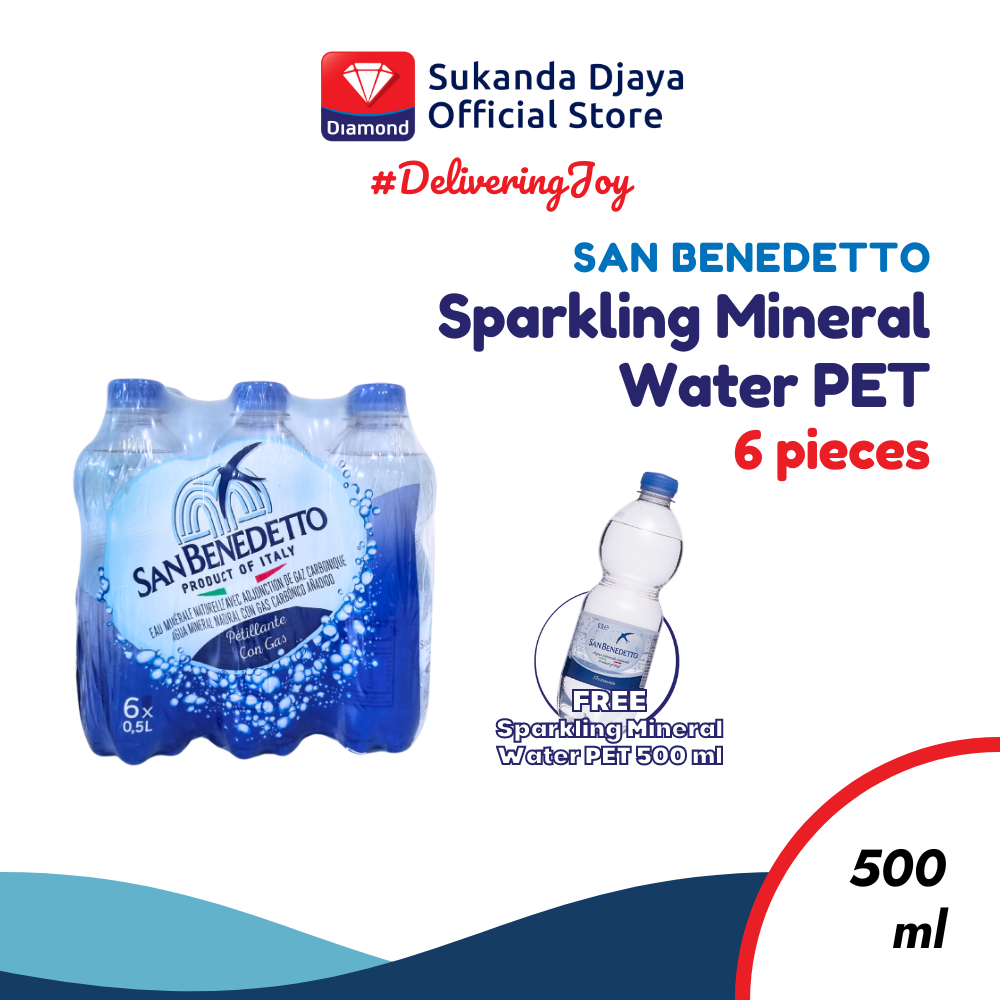

San Benedetto Sparkling Mineral Water PET 500 Ml [Isi 6 Pcs]