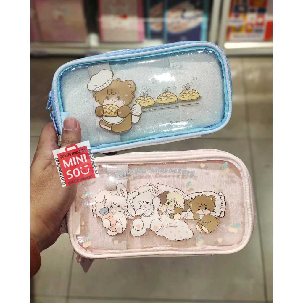 

MINISO Double Layer Stationary Case / Tempat Pensil MIKKO Collection (20x10x5cm) Blue / Soft Pink