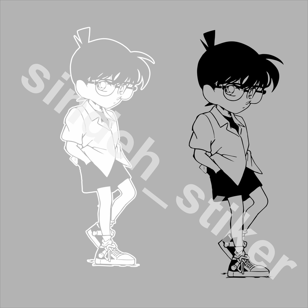 SINDEH GRAPHICA CUTTING STICKER MOBIL DETECTIVE CONAN 40cm STIKER KACA MOBIL STIKER PINTU MOBIL OK S