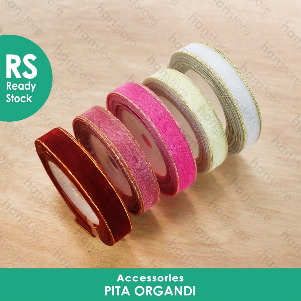 

RS 1 Roll Pita Organdi LIST EMAS 1,25 cm / 1/2inch