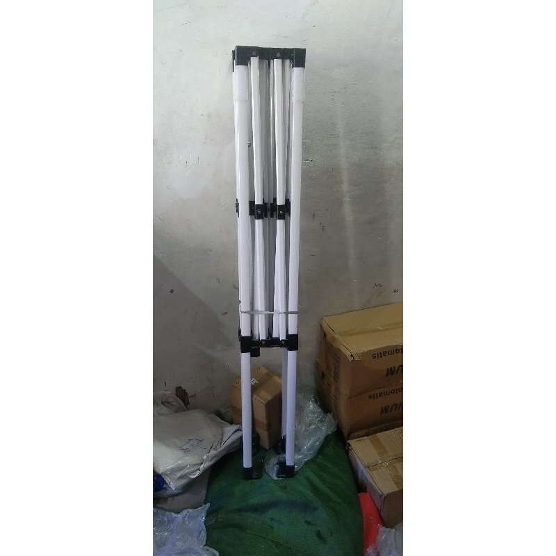 rangka tenda lipat ukuran 2x2 besi putih premium mereka cahaya matic