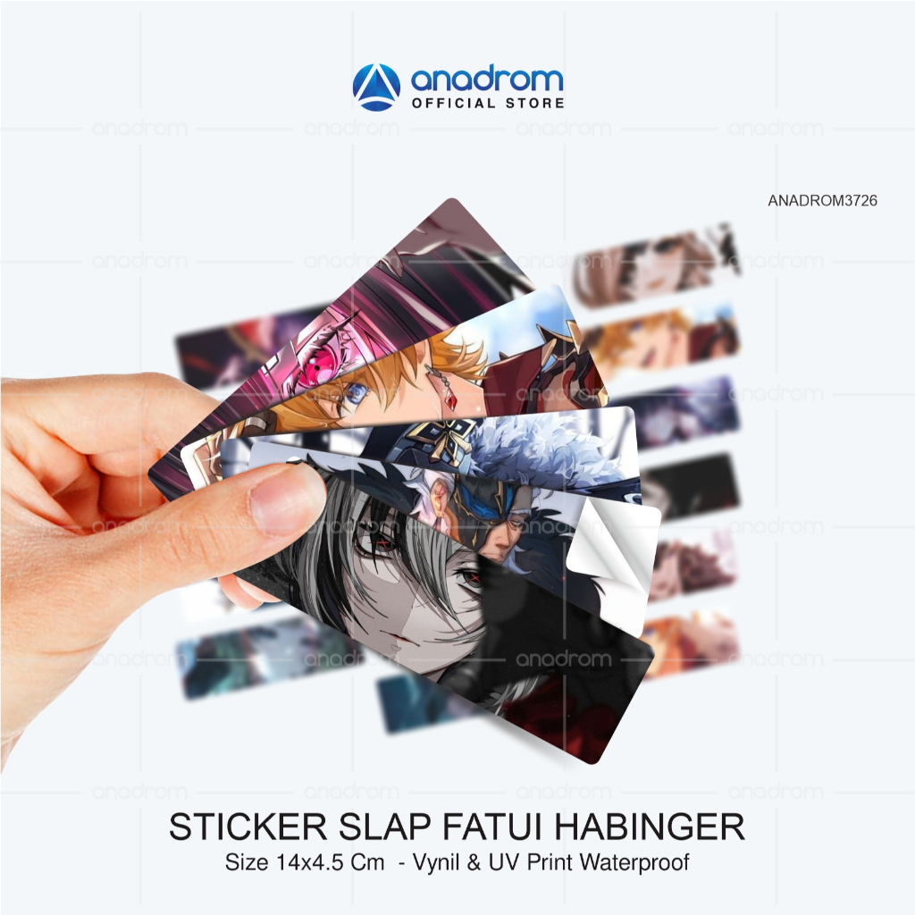 

Stiker Slap Genshin Impact | Stiker Slap Character Fatui Habinger | Stiker Slap Aesthetic | Stiker Slap 1 Pack Isi 4 Pcs | Size 14x4.5 Cm | Anadrom 3726