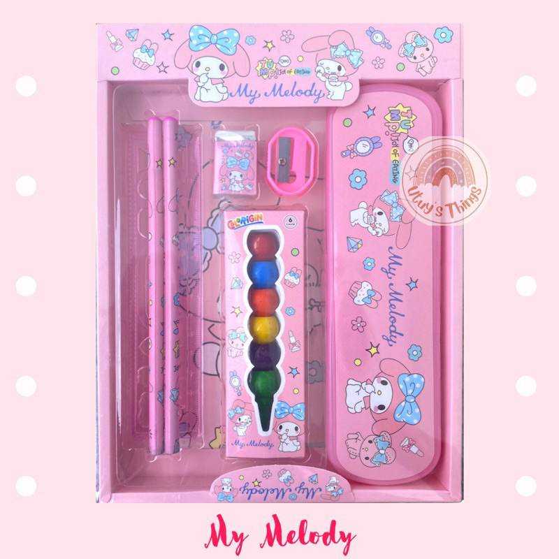 

[TERLARIS] Alat Tulis Set Kotak Pensil Karakter My Melodi | Kotak Pensil Anak Set 7 in 1 | Hadiah Anak Sekolah Sanrio