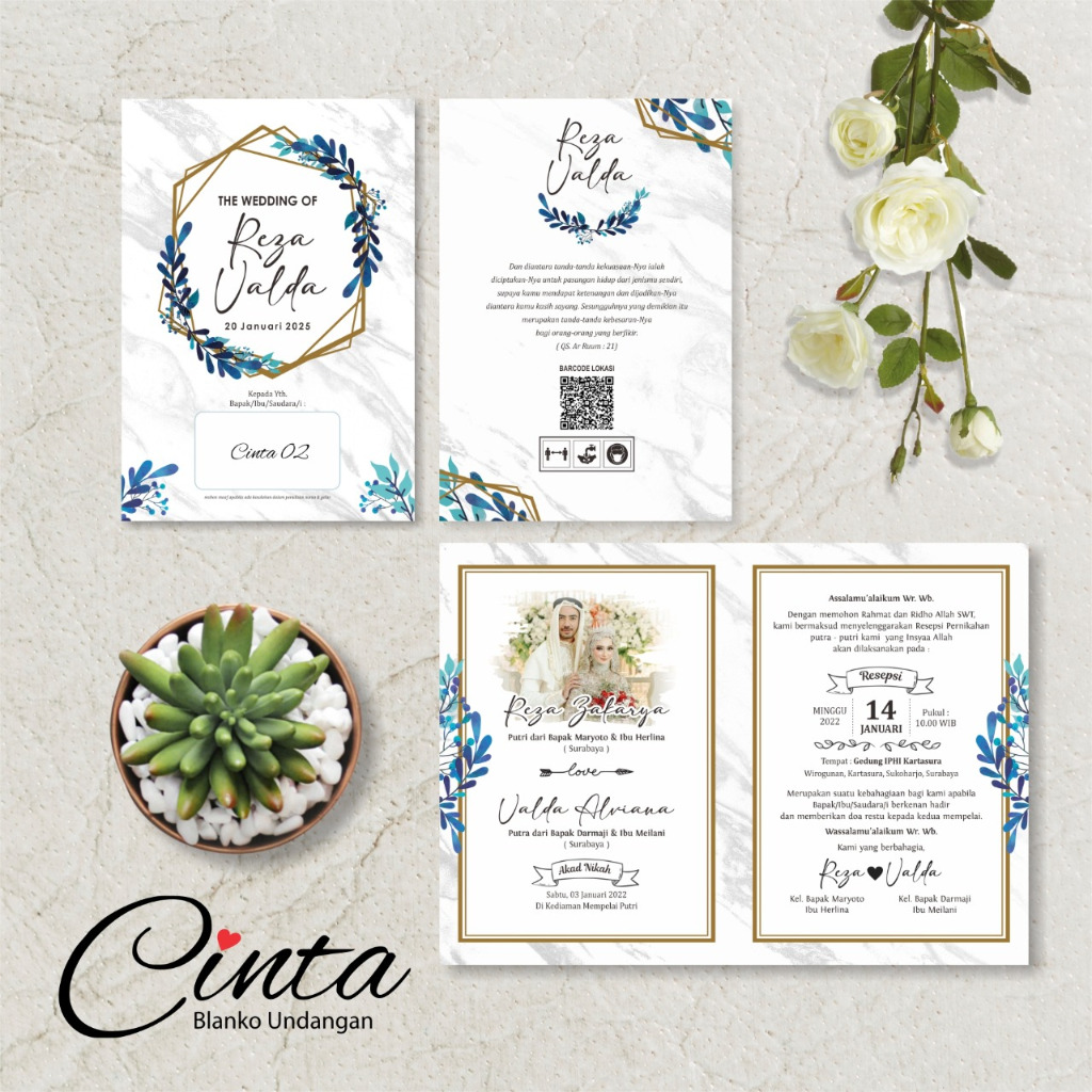 Cinta 02 Blanko Undangan | Blangko Undangan | Undangan Murah | Free File Setting