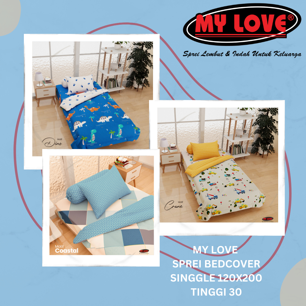 My Love Sprei Bedcover set 120x200 tinggi 30 ukuran singgle no 3 sprei selimut tebal motif dewasa | 