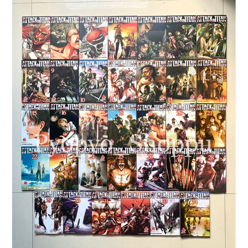 Set 2 - Komik Manga Set Attack on Titan 1-34 tamat