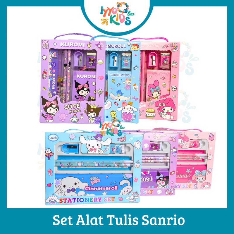 

IYYO KIDS | AT04 03 Sanrio Kotak Pensil Anak Set 7 in 1 Stationery Untuk Hadiah Anak Sekolah Sanrio / Alat Tulis Set Kotak Pensil Karakter Kuromi Cinnamonroll Melody Murah Lucu