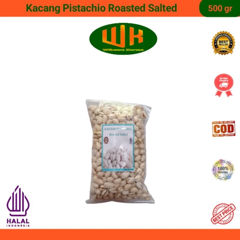 

Kacang Pistachio Panggang Roasted Salted 500gr Gurih Renyah