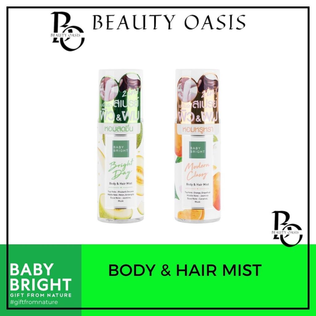 BABY BRIGHT BODY & HAIR MIST FLORAL & FRUITY SERIES / BODY MIST SPRAY BADAN DAN RAMBUT
