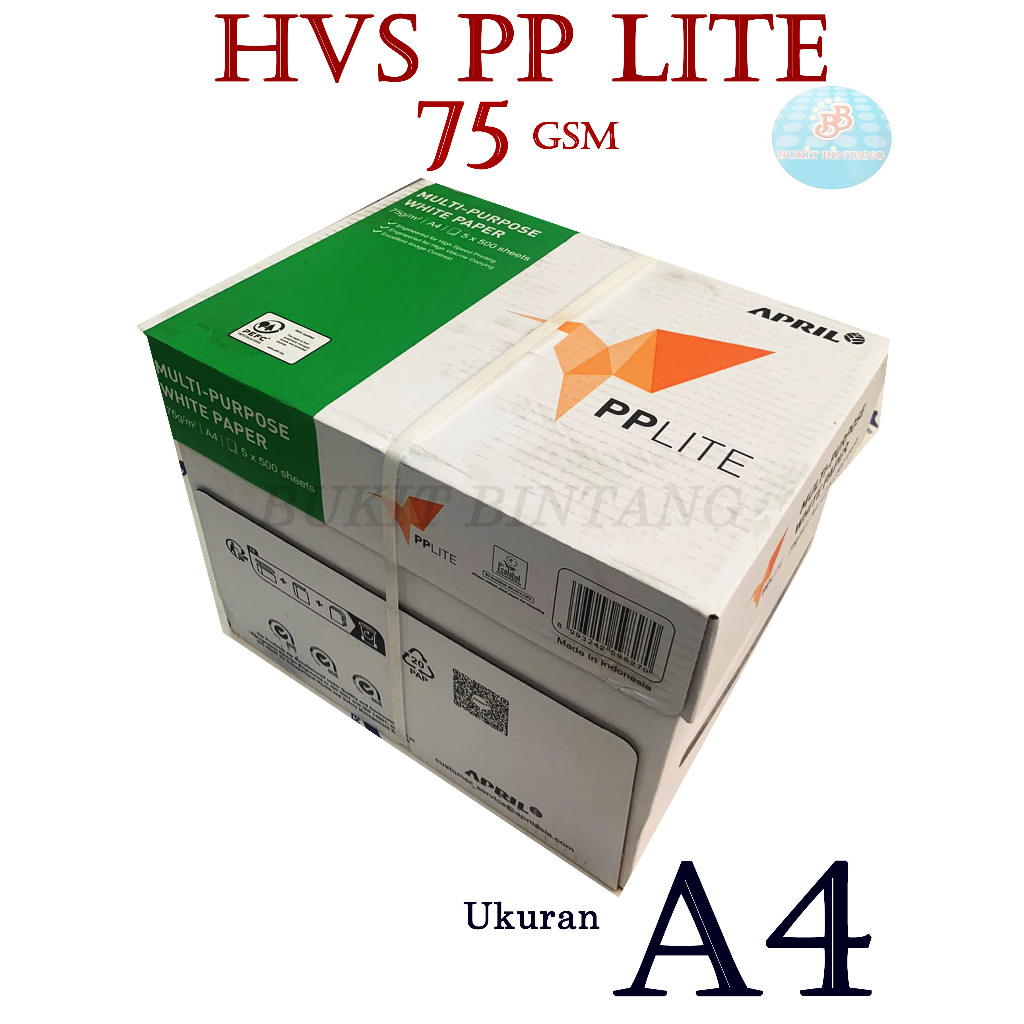 

Kertas HVS PP Lite 75 Gsm Ukuran A4 , 1 Box / 5 RIM